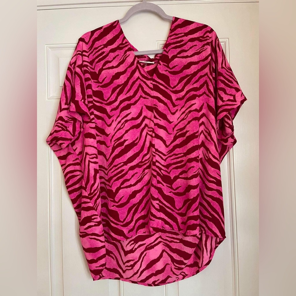 Pink and Red‎ Zebra Print Top